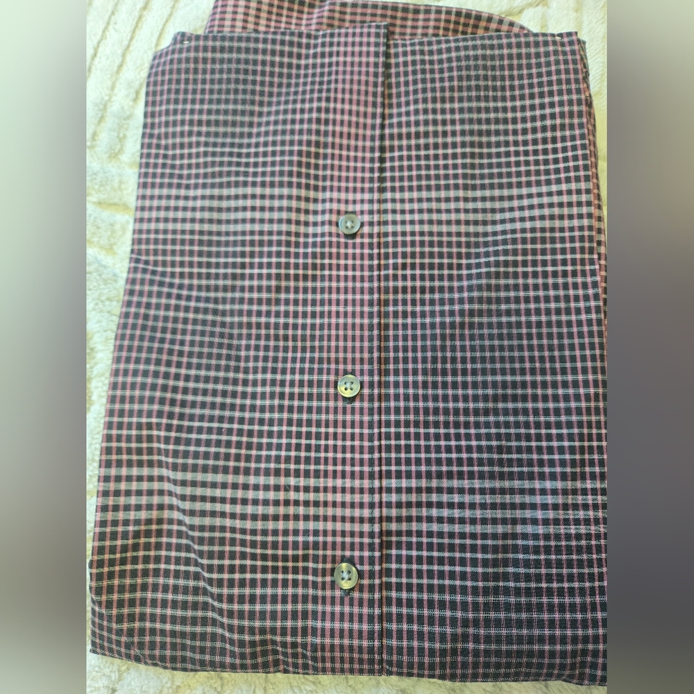 Van Heusen Men's Purple and Black Plaid Button Up Shirt Size Large NWT - Picture 4 of 9